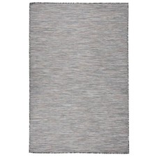Outdoor Flatweave Rug 120x170 cm Brown & Black 100% PP Weather Resistant Mat