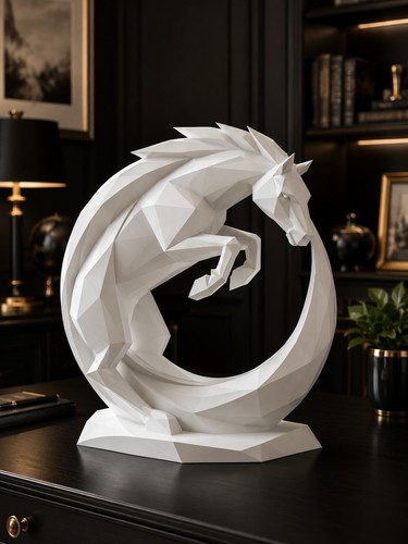 Geometric rearing horse - geometric,