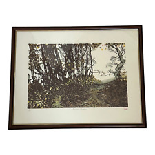 Framed Limited Edition Woodcut Print Devon Artist Judith Westcott Exmoor October