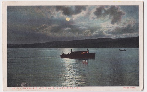 Yellowstone boat moonlit - yellowstone, on