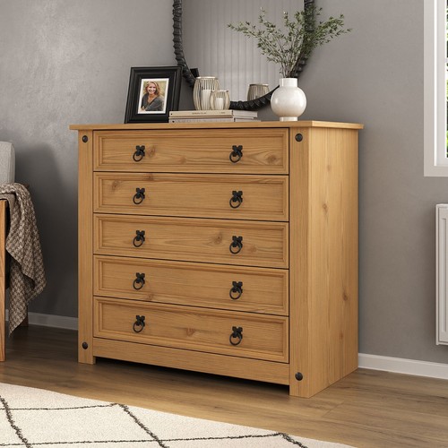 Corona chest drawers pine 5 - pine,