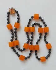 Vintage Long Bakelite Bead Necklace