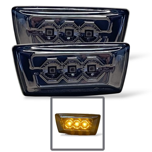 Smoked chrome black led side - led,