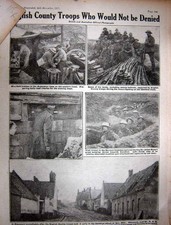Old Vintage Print 1917 Ww1 Highland Siers Cambrai German Field-Kitchen 20th
