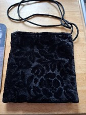 Black Embossed Fabric Evening Bag