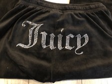 LADIES JUICY COUTURE VELOUR TRACKSUIT BOTTOMS SIZE LADIES SMALL 8-10 BLACK