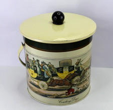 Vintage Baret Ware Biscuit Barrel Tin with Lid & Handle – Coaching Days Horse