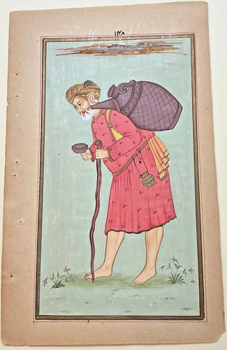 Mughal miniature elderly - mughal,