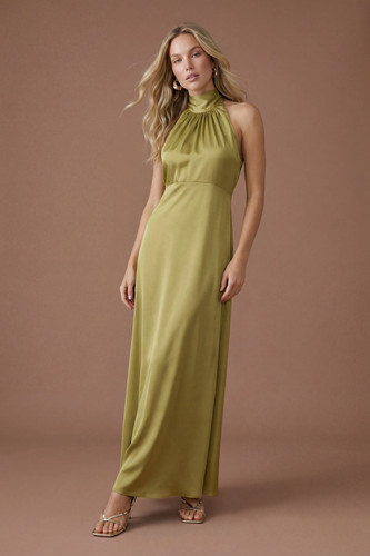 Oasis olive maxi dress womens - dress,