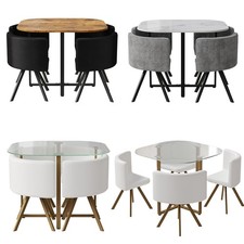 5 Piece Dining Table Set Compact Square Kitchen Table & 4 Chairs-3 Style Option