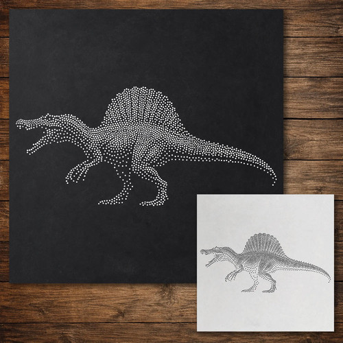 Spinosaurus dinosaur stipple - spinosaurus,