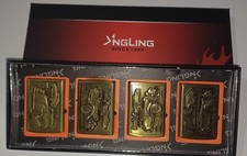 4 x Lighter Windproof Flint Ignition VIDE VERITY Set Gold Metal Petrol Christmas