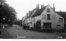 Dedham Shopfront Motorcycle deep sepia unused RP old postcard Good cond