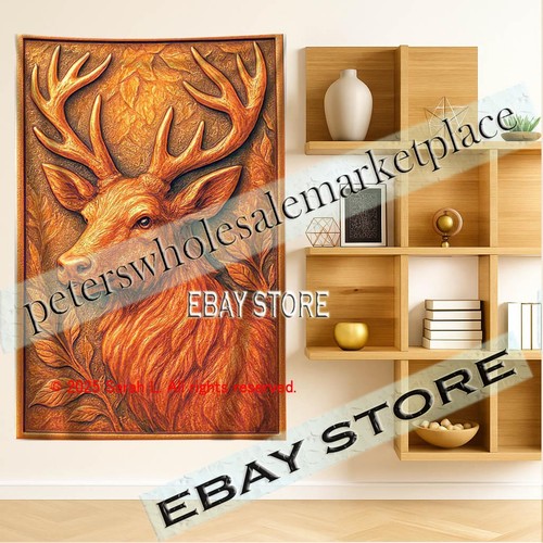 Stag fabric art - stag, power