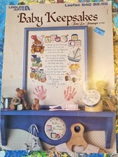 Leisure Arts  counted cross stitch chart 'Baby Keepsakes' birth sampler