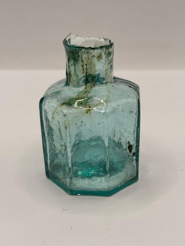 Old aqua glass - , with