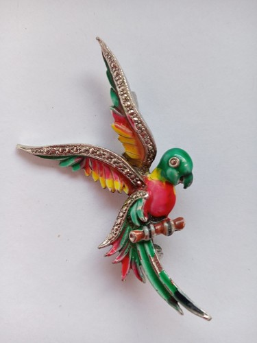 Lovely coloured parrot brooch - lovely,