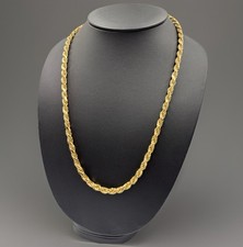 Large Gold Rope Chain 9ct Yellow Gold on Silver Heavy 5.5 mm ROPE Chain 24inch