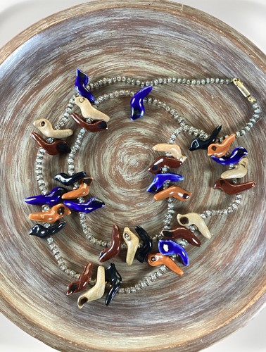 Kazuri necklace bird - necklace, bead