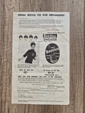 Original 1964 Beatles Fan Club