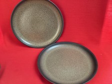 2 X  VINTAGE DENBY HAND CRAFTED STONEWARE ~~  ROMANY  ~~  10"  DINNER PLATES