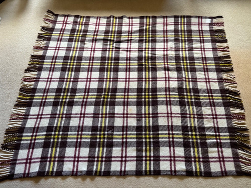 Vintage wool tartan travel - wool,
