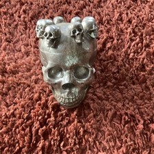 Skull Ornament With 8 Smaller Skulls Attached To Top, Silvery Colour. Halloween!