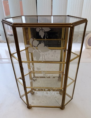 Vintage brass glass mirrored - brass,