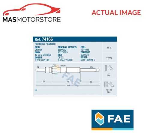Engine glow plug fae - plug, for