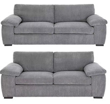 Amalfi Dino Jumbo Cord 3 & 2 Seater Formal Back Sofa, Armchair & Footstool SALE