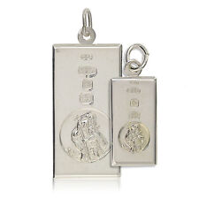 STERLING SILVER ST CHRISTOPHER FREE ENGRAVING DOG TAG INGOT PENDANT GIFT BOX 
