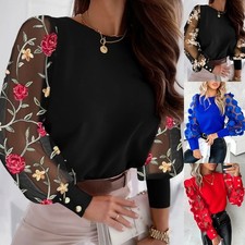 Women's Ladies Floral Puff