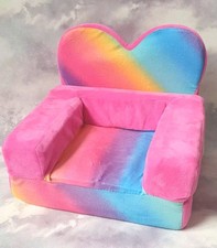 Build A Bear, Pink &  Rainbow, Bear Sized ? Chair Bed.