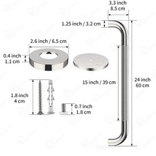 Safety Grab Bar Bathroom Support Handle Steel Bath Shower Toilet Hand Rail