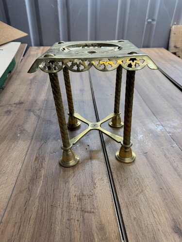 Antique brass trivet stand - antique,