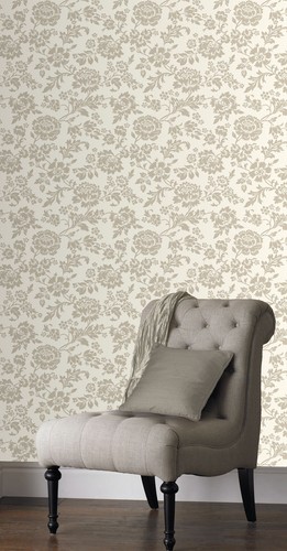 Rasch elegance cream silver - cream,