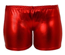 New Ladies Womens Ladies Metallic Foil Wet Look PVC Shiny Disco Gym Party Shorts