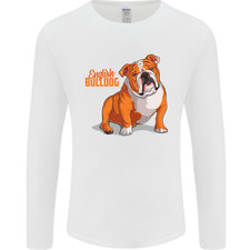 An English Bulldog Dog Illustration Mens Long Sleeve T-Shirt