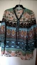 STUNNING COLOURS & PATTERN TUNIC TOP by COTTON TRADERS. 100%POLYESTER ONE SIZE