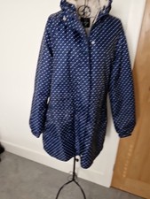 Womens Navy/white Spotted Raincoat Size 16 From Kaleidoscope
