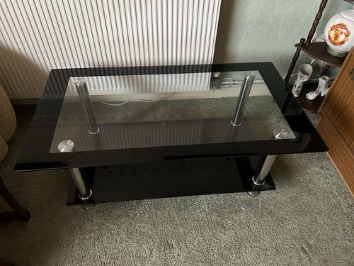 Smoked glass coffee table - coffee,