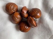Brown Leather Buttons 22mm X 6