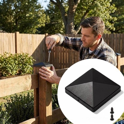 Black abs pyramid post - black, 5