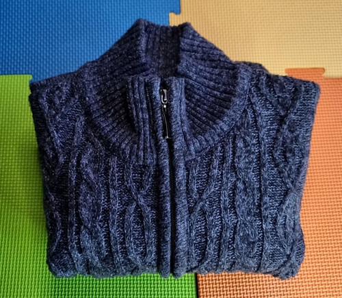 Pegasus blue marl cable knit - blue,