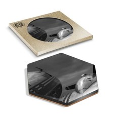 1 x Hexagon Coaster - BW -