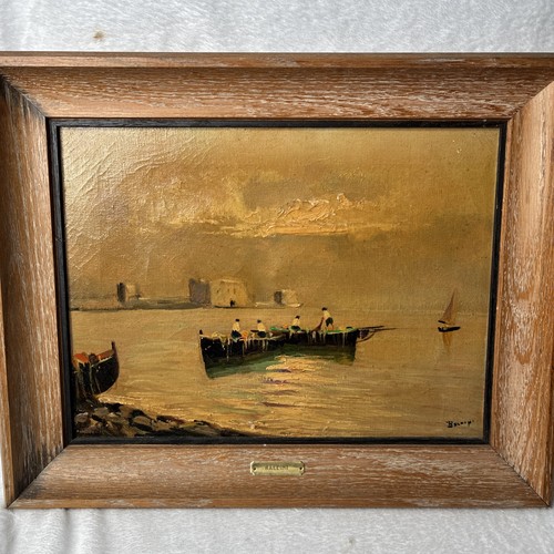 Vtg 1950 60s seascape - 1950-60s, oil