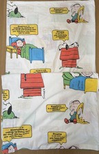 VINTAGE 1950s 1960s Peanuts Snoopy Duvet Cover Bedding Sheet Schulz **SEE DESC*