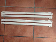 Metal Roller Bottom Fix Drawer Runners Slides 550mm Cream 2 x Pairs