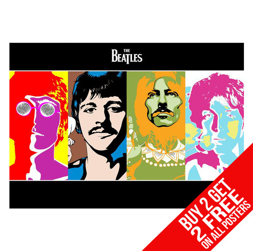 The beatles psychedelic poster - beatles,