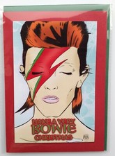NEW! David Bowie Christmas Card • Handmade Unique design • Aladdin Sane